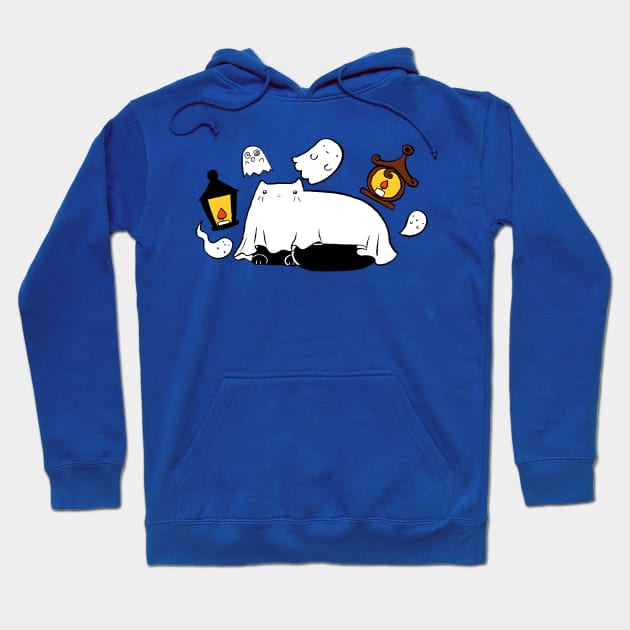 Ghost Lantern Kitty Hoodie by saradaboru